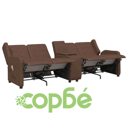 4-местен масажен наклоняем стол с поставка за чаша, кафяв ➤ топ цена ➤ sorbe.bg