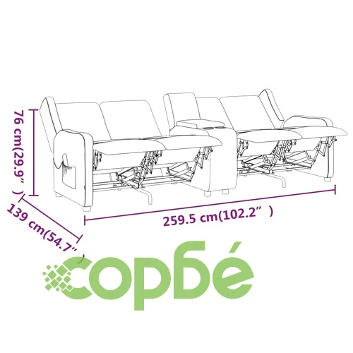 4-местен масажен наклоняем стол с поставка за чаша, кафяв ➤ топ цена ➤ sorbe.bg