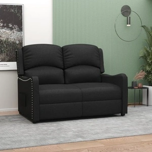 2-местен реклайнер, черен, текстил