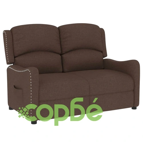 2-местен реклайнер, кафяв, текстил ➤ топ цена ➤ sorbe.bg