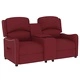 2-местен реклайнер с поставки за чаши, виненочервен, текстил