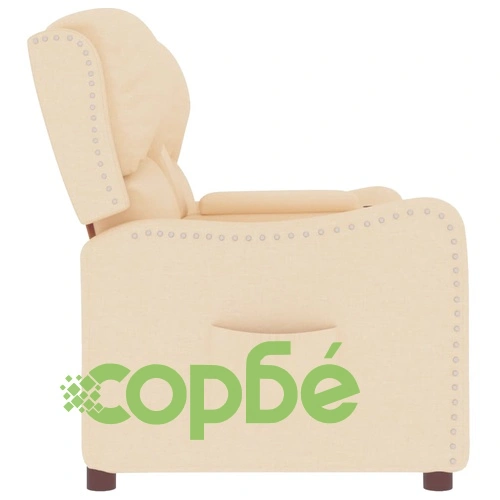 2-местен реклайнер с поставки за чаши, кремав, текстил ➤ топ цена ➤ sorbe.bg