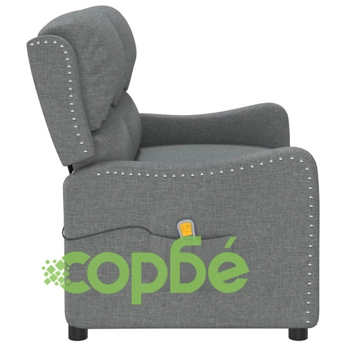 2-местен масажен реклайнер, светлосив, текстил ➤ топ цена ➤ sorbe.bg