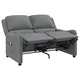 2-местен масажен реклайнер, светлосив, текстил