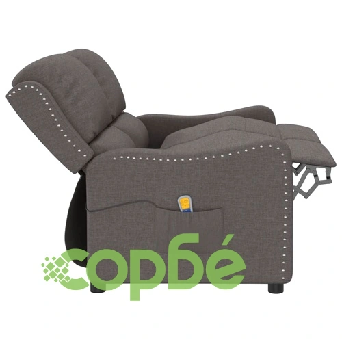 2-местен масажен реклайнер, тъмносив, текстил ➤ топ цена ➤ sorbe.bg