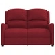 2-местен масажен реклайнер, виненочервен, текстил