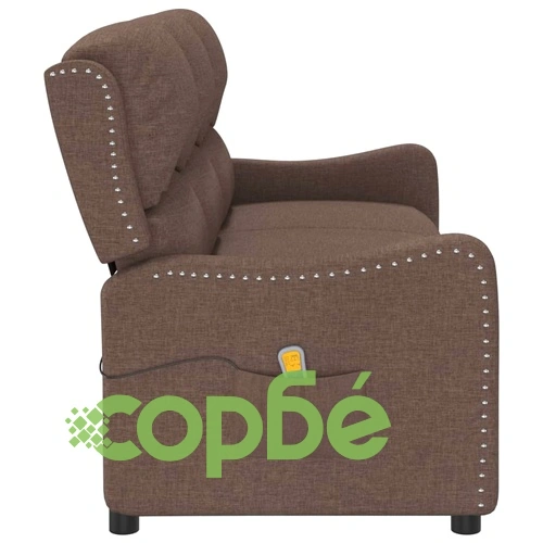 3-местен масажен реклайнер, таупе, текстил ➤ топ цена ➤ sorbe.bg