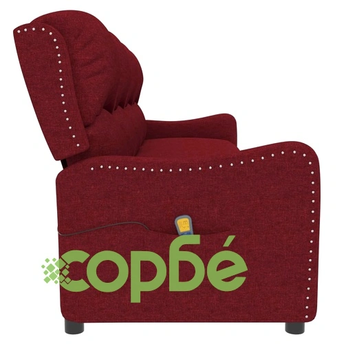 4-местен масажен реклайнер, виненочервен, текстил ➤ топ цена ➤ sorbe.bg