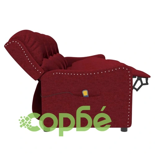 4-местен масажен реклайнер, виненочервен, текстил ➤ топ цена ➤ sorbe.bg