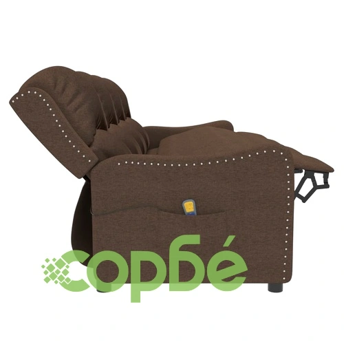 4-местен масажен реклайнер, кафяв, текстил ➤ топ цена ➤ sorbe.bg