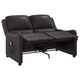 2-местен масажен реклайнер, лъскаво черно, изкуствена кожа
