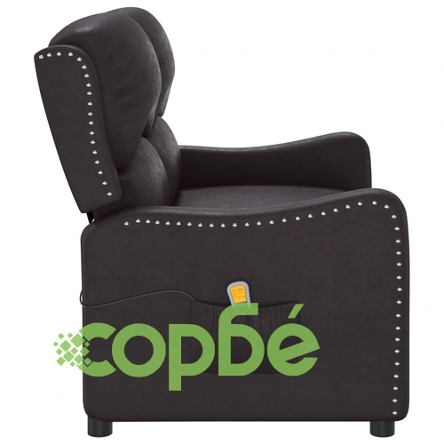 2-местен масажен реклайнер, лъскаво черно, изкуствена кожа ➤ топ цена ➤ sorbe.bg