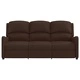 3-местен масажен реклайнер, лъскаво кафяво, изкуствена кожа