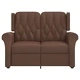 2-местен масажен реклайнер, лъскаво кафяво, изкуствена кожа