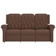 3-местен масажен реклайнер, лъскаво кафяво, изкуствена кожа