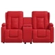 2-местен масажен реклайнер с държачи за чаши червен еко кожа