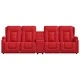 4-местен масажен реклайнер с държачи за чаши червен еко кожа