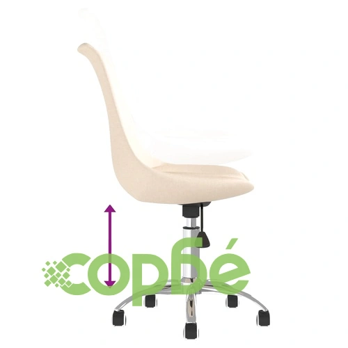 Въртящи се трапезни столове, 4 бр, кремави, текстил ➤ топ цена ➤ sorbe.bg