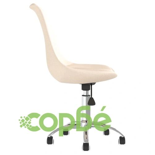 Въртящи се трапезни столове, 4 бр, кремави, текстил ➤ топ цена ➤ sorbe.bg