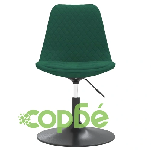 Въртящи се трапезни столове, 6 бр, тъмнозелени, кадифе ➤ топ цена ➤ sorbe.bg
