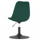 Въртящи се трапезни столове, 6 бр, тъмнозелени, кадифе