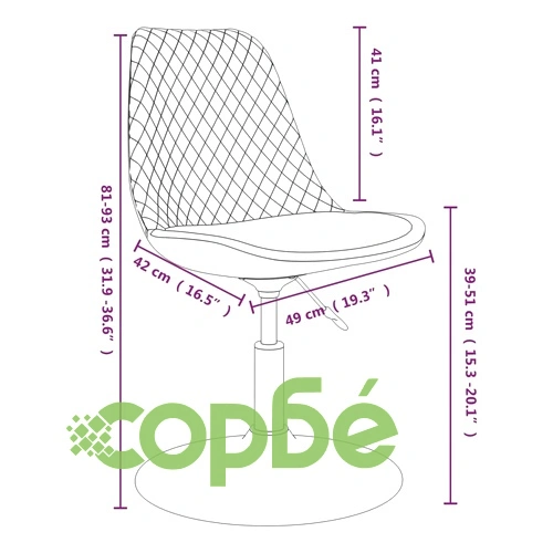 Въртящи се трапезни столове, 6 бр, червени, кадифе ➤ топ цена ➤ sorbe.bg