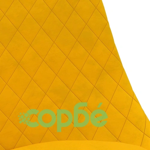 Въртящи се трапезни столове, 6 бр, жълти, кадифе ➤ топ цена ➤ sorbe.bg