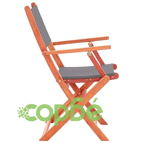 Градински трапезен комплект, 7 части, сив, евкалипт масив ➤ топ цена ➤ sorbe.bg