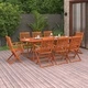 Градински трапезен комплект, 9 части, 220x90x75см, акация масив