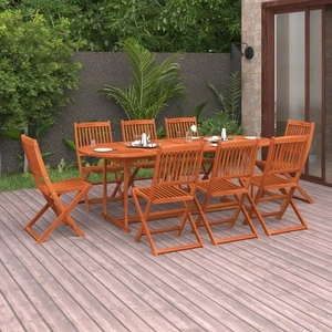 Градински трапезен комплект, 9 части, 220x90x75см, акация масив