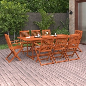 Градински трапезен комплект, 9 части, 220x90x75см, акация масив
