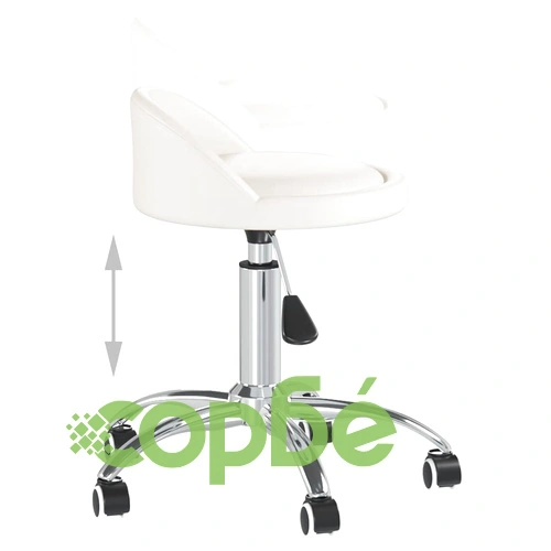 Масажна табуретка, бяла, изкуствена кожа ➤ топ цена ➤ sorbe.bg