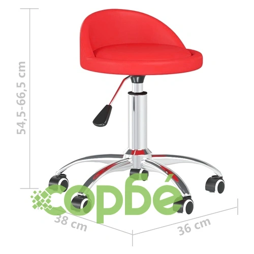 Масажна табуретка, червена, изкуствена кожа ➤ топ цена ➤ sorbe.bg