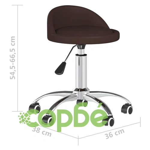Масажна табуретка, кафява, изкуствена кожа ➤ топ цена ➤ sorbe.bg