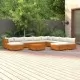 Градински лаундж комплект с възглавници, 11 части, акация масив