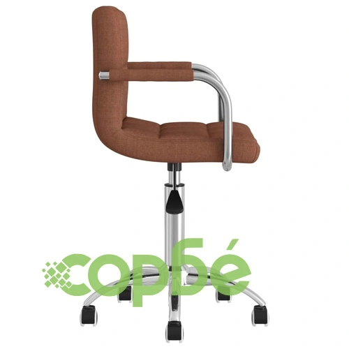 Въртящ се трапезен стол, кафяв, текстил ➤ топ цена ➤ sorbe.bg