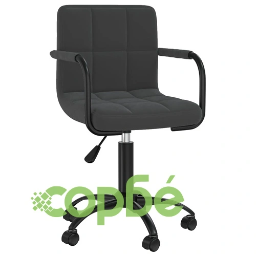 Въртящи се трапезни столове, 6 бр, черни, кадифе ➤ топ цена ➤ sorbe.bg