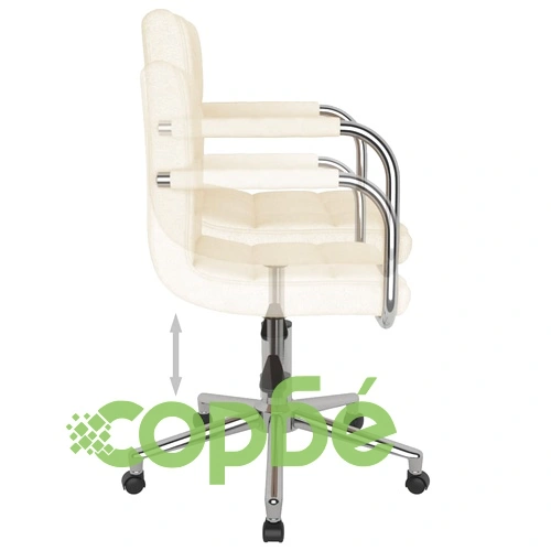 Въртящ се трапезен стол, кремав, текстил ➤ топ цена ➤ sorbe.bg