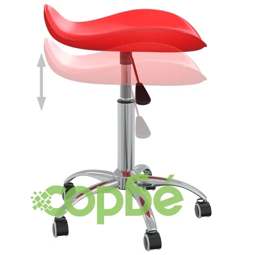 Въртящ се трапезен стол, червен, изкуствена кожа ➤ топ цена ➤ sorbe.bg