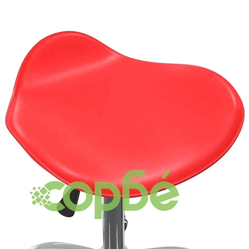 Въртящ се трапезен стол, червен, изкуствена кожа ➤ топ цена ➤ sorbe.bg