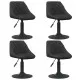 Въртящи трапезни столове, 4 бр, черни, кадифе