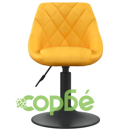 Въртящи се трапезни столове, 4 бр, горчица, кадифе ➤ топ цена ➤ sorbe.bg