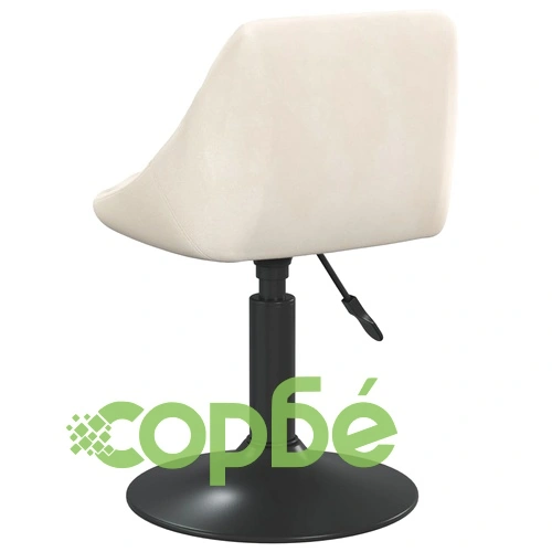 Въртящи се трапезни столове, 6 бр, кремави, кадифе ➤ топ цена ➤ sorbe.bg