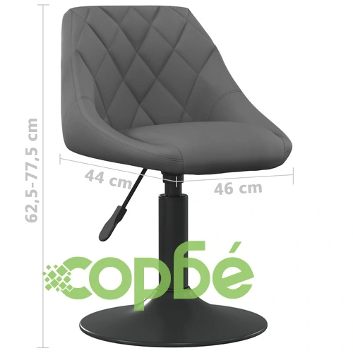 Въртящи се трапезни столове, 6 бр, тъмносиви, кадифе ➤ топ цена ➤ sorbe.bg