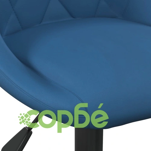 Въртящи се трапезни столове, 6 бр, сини, кадифе ➤ топ цена ➤ sorbe.bg