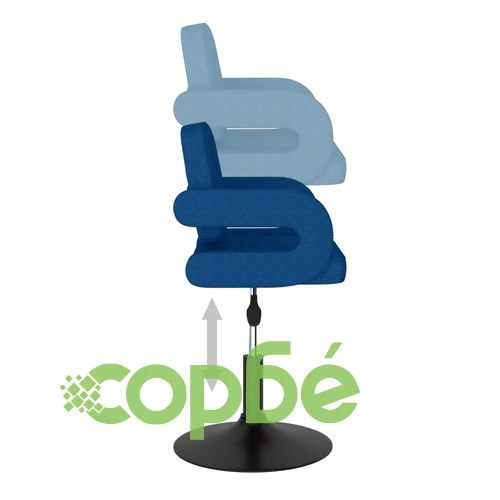 Въртящи се трапезни столове, 4 бр, сини, текстил ➤ топ цена ➤ sorbe.bg