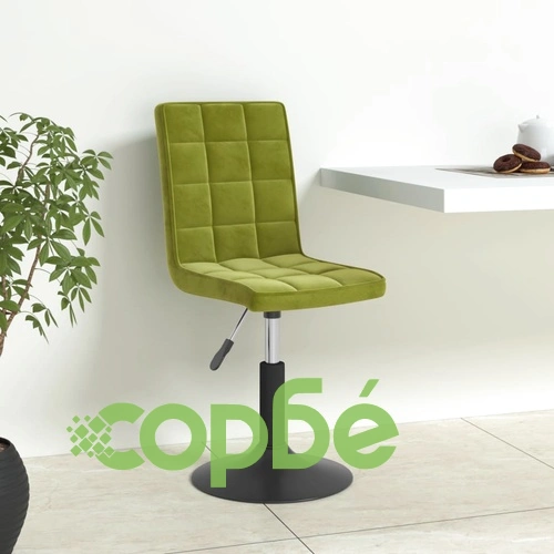 Въртящи се трапезни столове, 6 бр, светлозелени, кадифе ➤ топ цена ➤ sorbe.bg