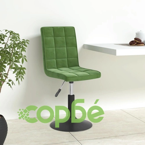 Въртящи се трапезни столове, 6 бр, тъмнозелени, кадифе ➤ топ цена ➤ sorbe.bg