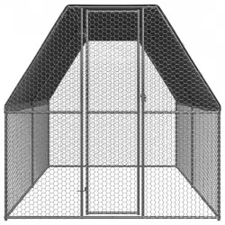 Птичарник на открито, 2x4x2 м, поцинкована стомана