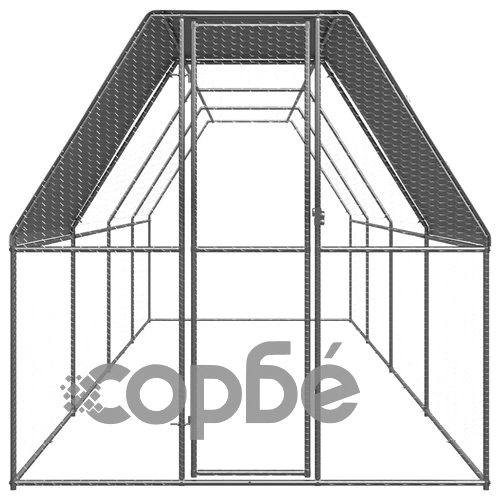 Птичарник на открито, 2x8x2 м, поцинкована стомана ➤ топ цена ➤ sorbe.bg